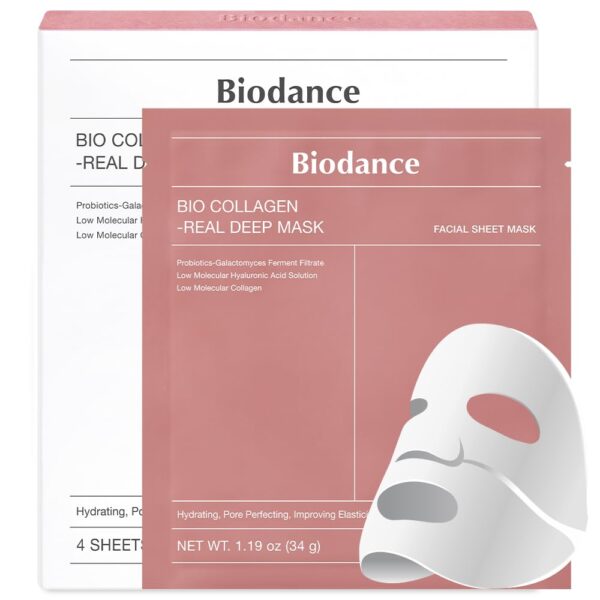 BIODANCE Bio-Collagen Real Deep Mask, Hydrating Overnight Hydrogel Mask, Pore Minimizing, Elasticity Improvement, 34g x4ea - Image 2