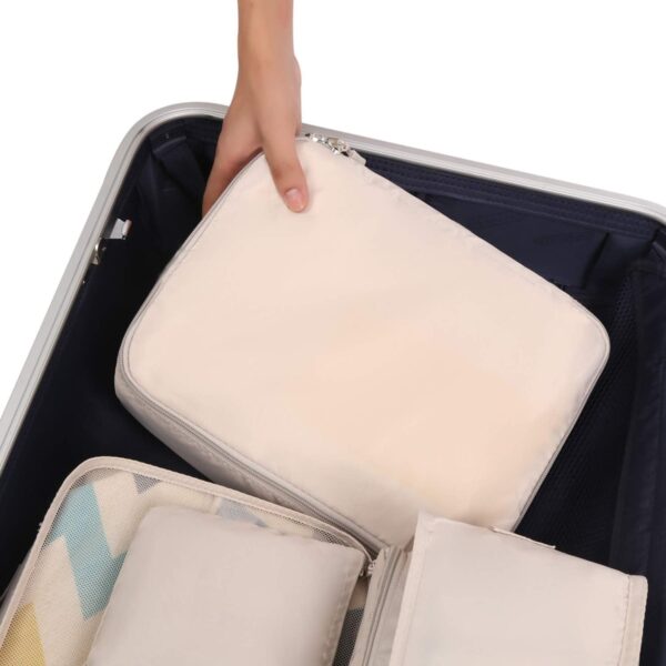 BAGAIL 8 Set Packing Cubes Luggage Organizer Bags for Travel Accessories-Cream - Image 6