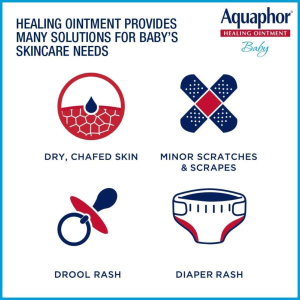 Aquaphor Baby Healing Ointment Advanced Therapy Skin Protectant for Chapped or Dry Skin, Drool Rash and Diaper Rash Ointment, 14 Oz Jar - Image 5