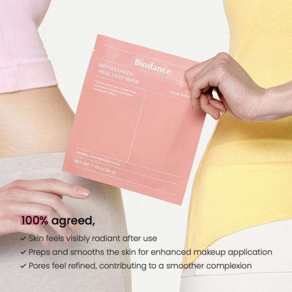 BIODANCE Bio-Collagen Real Deep Mask, Hydrating Overnight Hydrogel Mask, Pore Minimizing, Elasticity Improvement, 34g x4ea - Image 8
