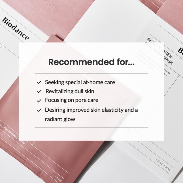 BIODANCE Bio-Collagen Real Deep Mask, Hydrating Overnight Hydrogel Mask, Pore Minimizing, Elasticity Improvement, 34g x4ea - Image 11