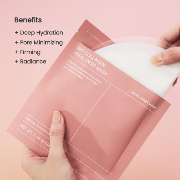 BIODANCE Bio-Collagen Real Deep Mask, Hydrating Overnight Hydrogel Mask, Pore Minimizing, Elasticity Improvement, 34g x4ea - Image 6