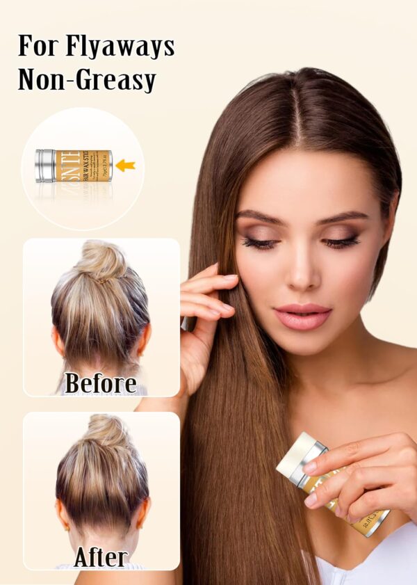 Slick Back Hair Brush Set: Hair Wax, Edge Brush, Rat Tail Comb, Bristle Brush, Hair Bun Accessories, Smoothing Brush for Women & Kids - Image 3