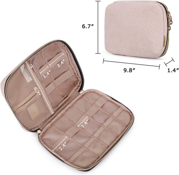 BAGSMART Large Electronics Organizer Travel Case, Travel Essentials, Cord Organizer Travel Cable Organizer Bag, Travel Accessories for Women, Pink - Image 7