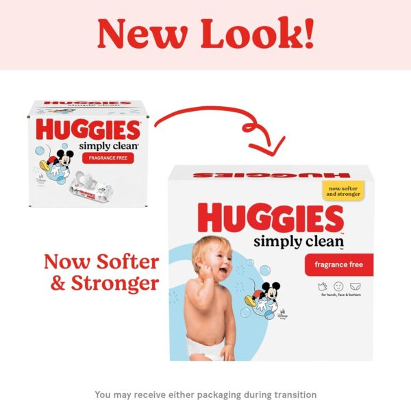Huggies Simply Clean Unscented Baby Diaper Wipes, 11 Flip-Top Packs (704 Wipes Total), Packaging May Vary - Image 4