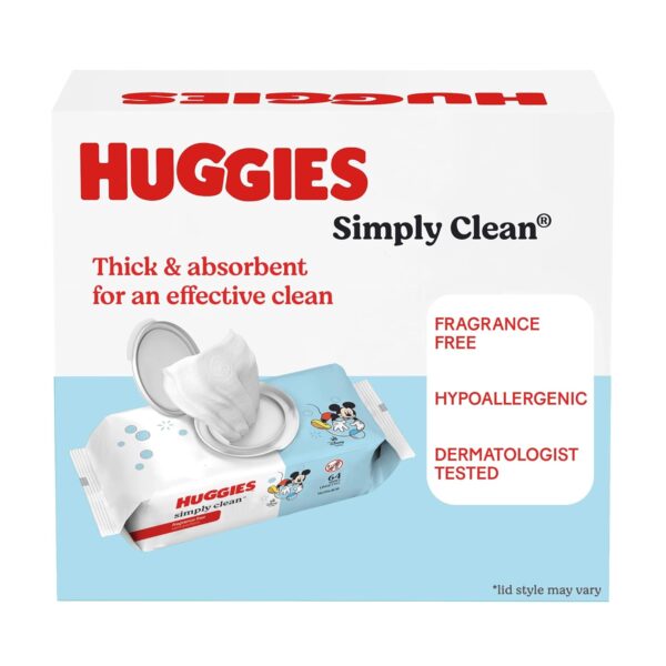 Huggies Simply Clean Unscented Baby Diaper Wipes, 11 Flip-Top Packs (704 Wipes Total), Packaging May Vary - Image 9