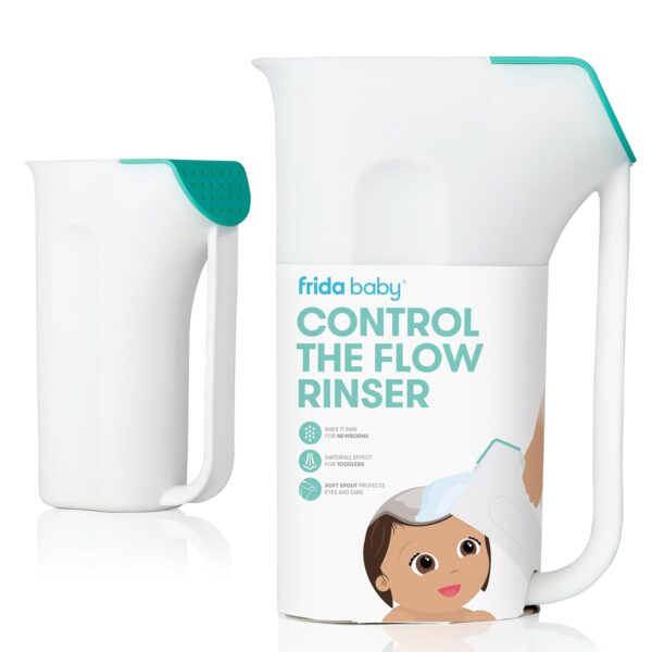 Frida Baby Control The Flow Bath Rinse Cup | Rinser to Wash Hair + Body | Rinser-Cup for Bath Time with Easy Grip Handle + Removable Rain Shower - Image 2