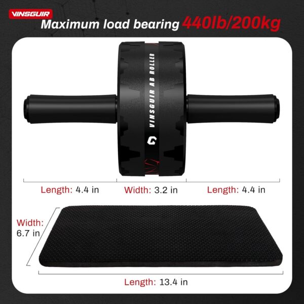 VINSGUIR Ab Roller Wheel, Abs & Core Workout Equipment for Home Gym with Knee Pad Accessories, Abdominal Wheel for Full-body Strength Training - Image 6