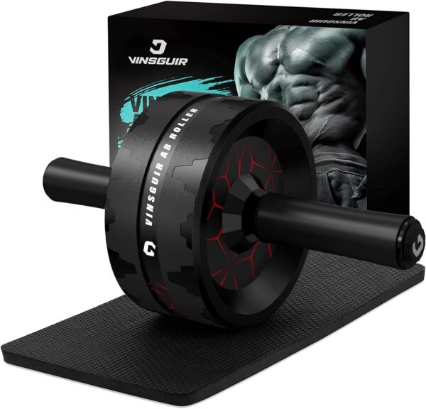 VINSGUIR Ab Roller Wheel, Abs & Core Workout Equipment for Home Gym with Knee Pad Accessories, Abdominal Wheel for Full-body Strength Training - Image 2