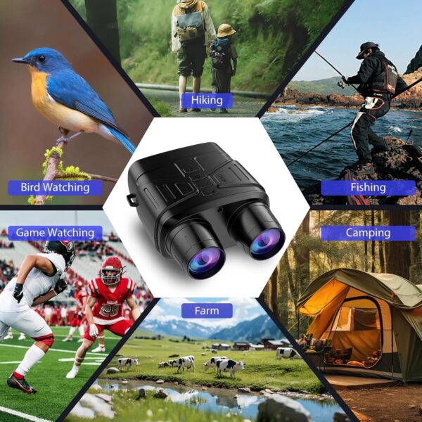 Night Vision Goggles - 4K Night Vision Binoculars with 5000mAh Rechargeable Battery, 32GB TF Card can Save Photo and Video, 3'' HD Screen for Camping & Security, Black - Image 8