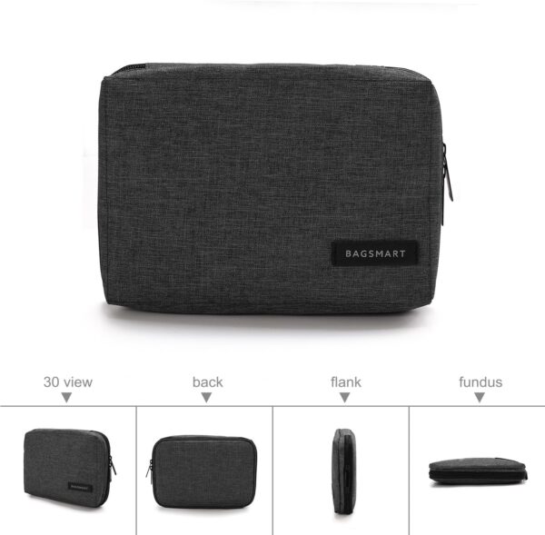 BAGSMART Electronics Organizer Travel Case, Small Cord Bag, Tech Organizer as Travel Accessories for Men Women, Cable Essentials for Phone, SD Card, Black - Image 9