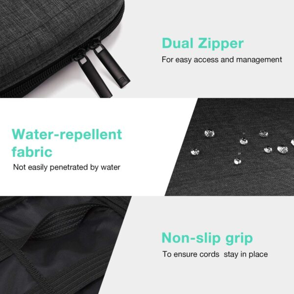 BAGSMART Electronics Organizer Travel Case, Small Cord Bag, Tech Organizer as Travel Accessories for Men Women, Cable Essentials for Phone, SD Card, Black - Image 6