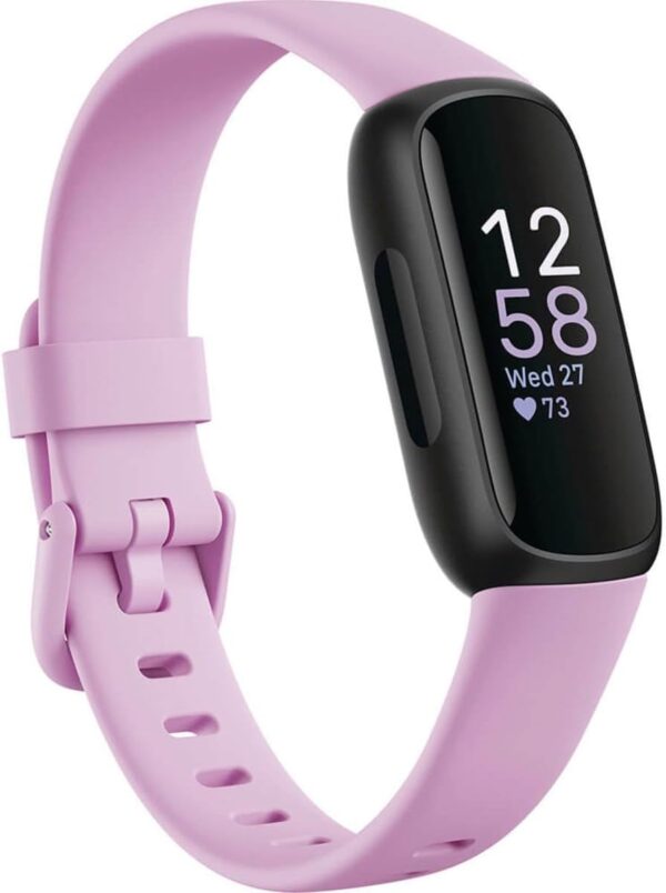 Fitbit Inspire 3 Health &-Fitness-Tracker with Stress Management, Workout Intensity, Sleep Tracking, 24/7 Heart Rate and more, Lilac Bliss/Black, One Size (S & L Bands Included) - Image 4