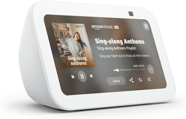 Amazon Echo Show 5 (newest model), Smart display with 2x the bass and clearer sound, Glacier White - Image 3