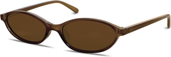 Retro Oval Sunglasses for Women Chic Cat Eye 90s Sunnies Lightweight Narrow Shades Trendy UV protection Sun Glasses - Image 2