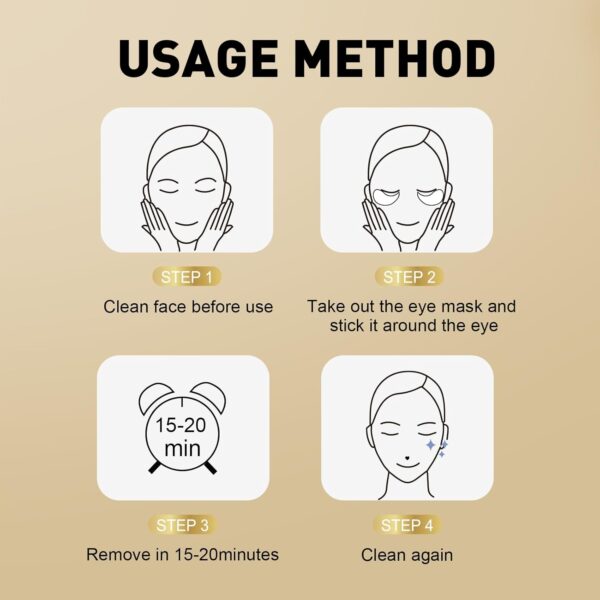 CHMI Under Eye Patches (50 Pairs) - 24K Gold Eye Patches for Puffy Eyes, Dark Circles, EyeBags and Wrinkles, Collagen Skin Care Products, Beauty & Personal Care - Image 8