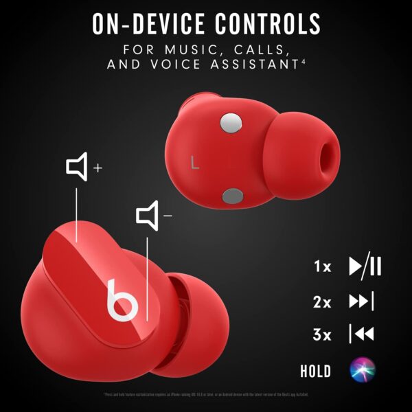 Beats Studio Buds - True Wireless Noise Cancelling Earbuds - Compatible with Apple & Android, Built-in Microphone, IPX4 Rating, Sweat Resistant Earphones, Class 1 Bluetooth Headphones - Red - Image 5