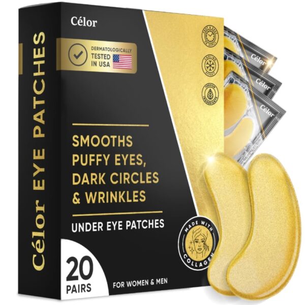Under Eye Patches (20 Pairs) - Eye Patches For Puffy Eyes And Dark Circles - Under Eye Mask For Beauty & Personal Care - Under Eye Mask Amino Acid & Collagen For Dark Circles And Puffiness by Celor - Image 2