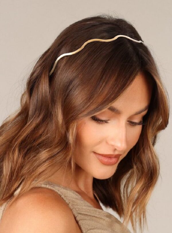 Metal Headbands for Women - Trendy & Cute Gold and Silver Designer Hair Accessories: Elastic Hair Bands for Teens & Women (2PCS) - Image 4