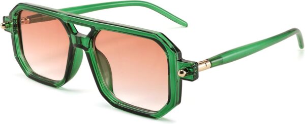 FEISEDY Vintage Square 70s Flat Aviator Sunglasses Women Men Classic Retro Stylish Frame UV400 Sunglasses B2622 - Image 2