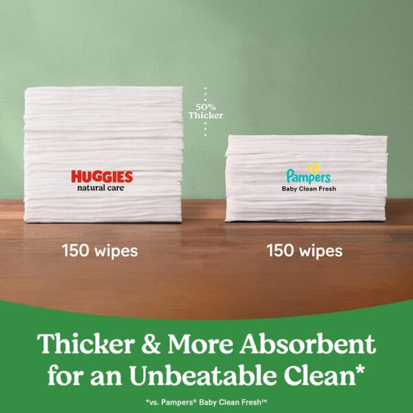 Huggies Natural Care Sensitive Baby Wipes, Unscented, Hypoallergenic, 6 Flip-Top Packs (288 Wipes Total) - Image 5