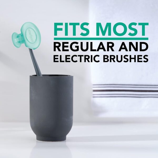 Steripod Clip-On Toothbrush Protector with Peppermint Essential Oils, Keeps Toothbrush Fresh and Clean, Travel Accessories, Fits Most Manual and Electric Toothbrushes, 2 Count - Image 3