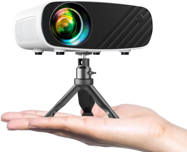 Mini Projector for iPhone, ELEPHAS 2024 Upgraded 1080P HD Projector, 8000L Portable Projector with Tripod, Movie Projector Compatible with Android/iOS/Windows/TV Stick/HDMI/USB - Image 2