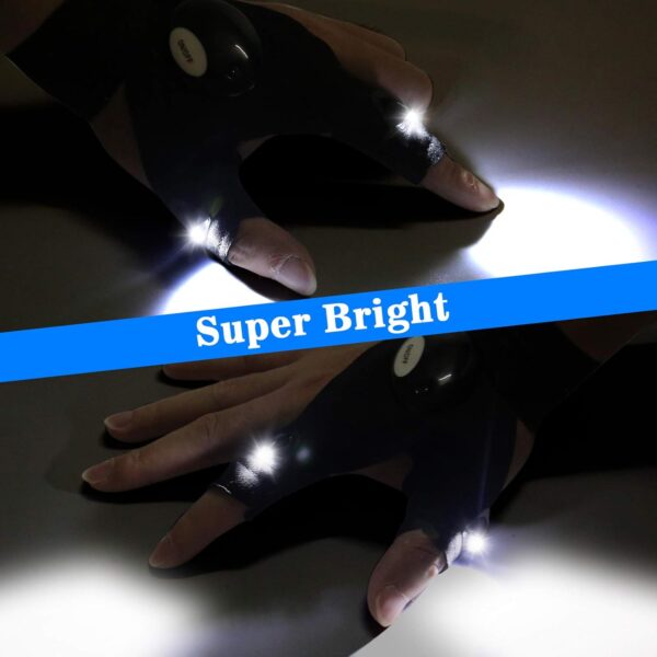 LED Flashlight Gloves, Gifts for Men Him Boyfriend Husband, Cool Gadget Finger Lights Waterproof for Camping Fishing Repairing, Fathers Day Christmas Birthday Gift - Image 5