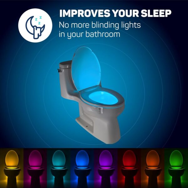 ToiLight The Original Toilet Bowl Night Light. Fun & Useful Bathroom Motion Sensor Tech Gadget. Funny Novelty Birthday Gift Idea. Stocking Stuffer for Him Her Guys Men Mom Brother - Image 3