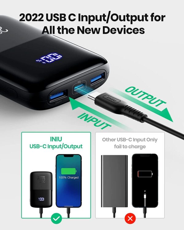 INIU Portable Charger, Smallest 22.5W 10000mAh Power Bank, USB C in/Output Fast Charging 3-Output Mini Battery Pack Charger with Phone Holder for iPhone 16 15 14 13 12 Samsung S23 Google iPad Tablet - Image 5