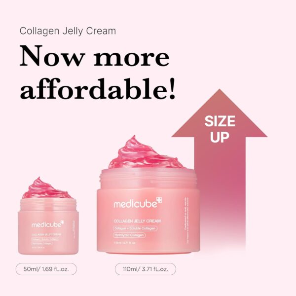 medicube Collagen Jelly Cream- Niacinamide & Freeze-Dried Hydrolyzed Collagen - Boosts skin's barrier hydration and gives 24h Glow & Lifted Look - No artificial color, Korean skincare (3.71 fl.oz.) - Image 3
