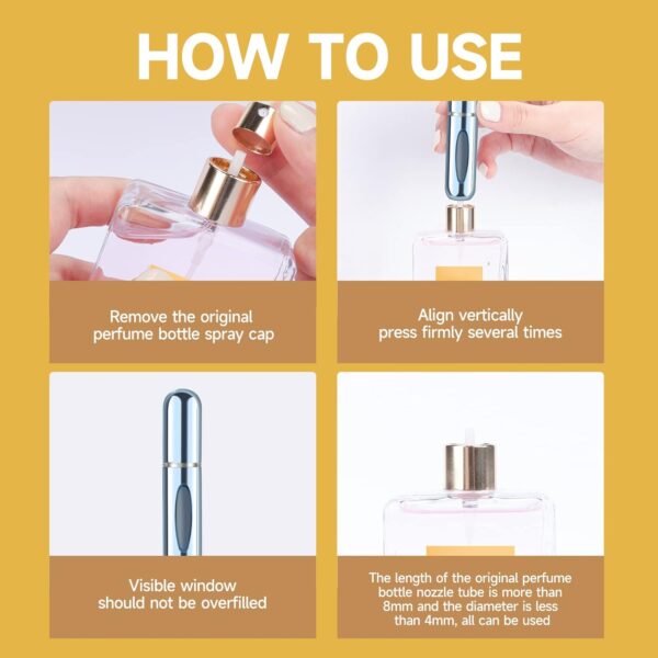 Yamadura Mini Refillable Perfume Portable Atomizer Bottle Refillable Perfume Spray, Refill Pump Case for Traveling and Outgoing (5ml, 4 Pack) 4 - Image 5