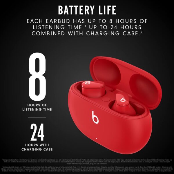 Beats Studio Buds - True Wireless Noise Cancelling Earbuds - Compatible with Apple & Android, Built-in Microphone, IPX4 Rating, Sweat Resistant Earphones, Class 1 Bluetooth Headphones - Red - Image 6