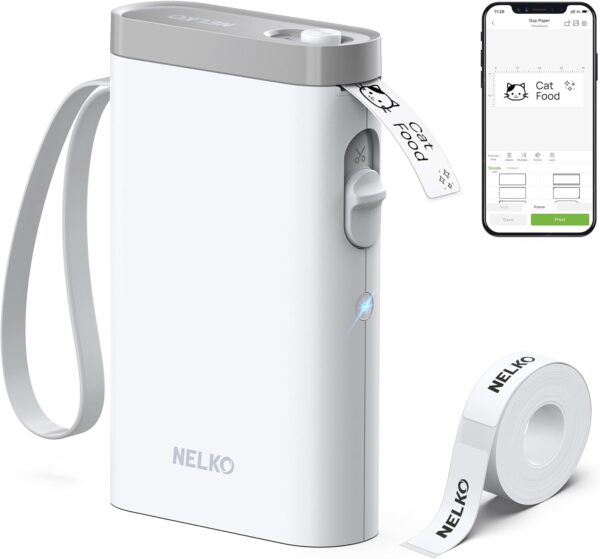Nelko Label Maker Machine with Tape, P21 Bluetooth Label Printer, Wireless Mini Label Makers with Multiple Templates for Organizing Office Home, White - Image 2