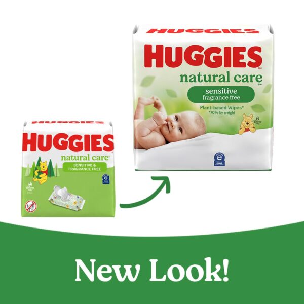 Huggies Natural Care Sensitive Baby Wipes, Unscented, Hypoallergenic, 6 Flip-Top Packs (288 Wipes Total) - Image 3