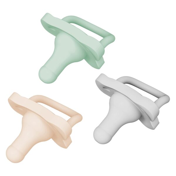 Dr. Brown's HappyPaci 100% Silicone Baby Pacifier, Contoured One-Piece Design, Cool Gray, Green, Ecru, 0-6m, BPA-Free, 3 Pack - Image 13