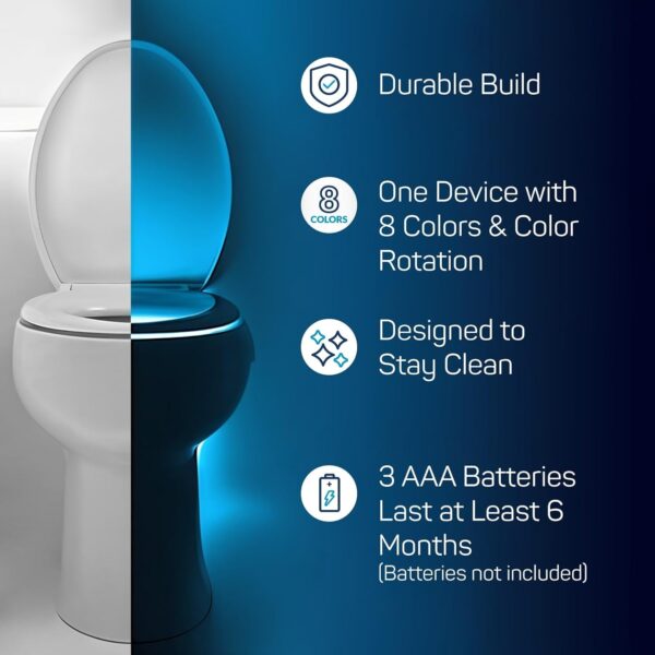 ToiLight The Original Toilet Bowl Night Light. Fun & Useful Bathroom Motion Sensor Tech Gadget. Funny Novelty Birthday Gift Idea. Stocking Stuffer for Him Her Guys Men Mom Brother - Image 5
