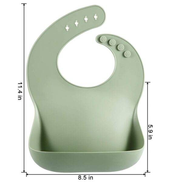 PandaEar Set of 3 Silicone Baby Bibs Waterproof, Soft, Unisex, 10-72 Months (Brown/Blue/Green) - Image 5