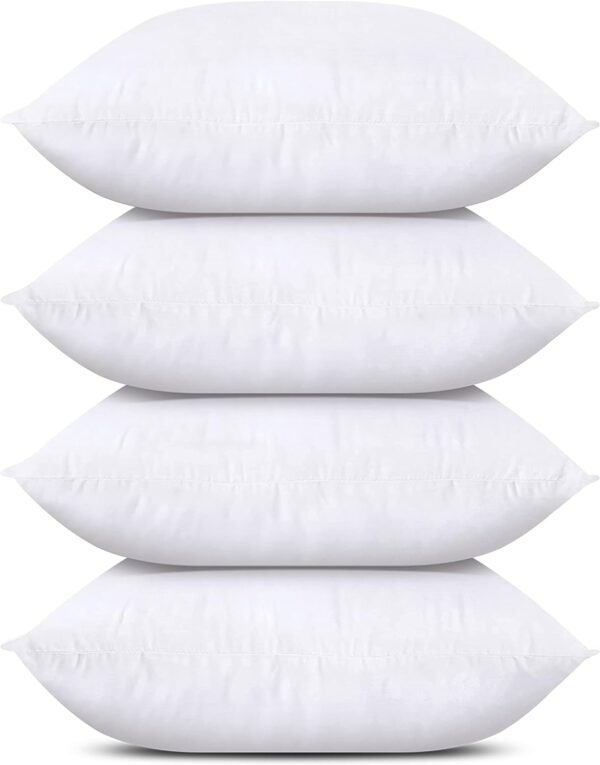Utopia Bedding Throw Pillows (Set of 4, White), 18 x 18 Inches Pillows for Sofa, Bed and Couch Decorative Stuffer Pillow - Image 2