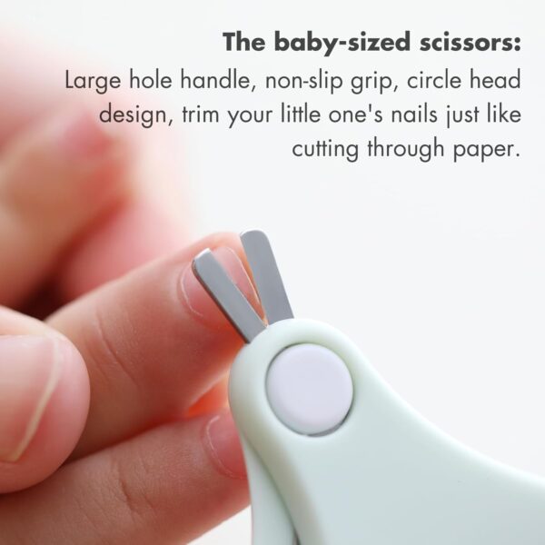 Baby Nail Kit, 4-in-1 Baby Nail Care Set with Cute Case, Baby Nail Clippers, Scissors, Nail File & Tweezers, Baby Manicure Kit and Pedicure kit for Newborn, Infant, Toddler, Kids-Owl Green - Image 4