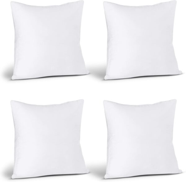 Utopia Bedding Throw Pillows (Set of 4, White), 18 x 18 Inches Pillows for Sofa, Bed and Couch Decorative Stuffer Pillow - Image 8