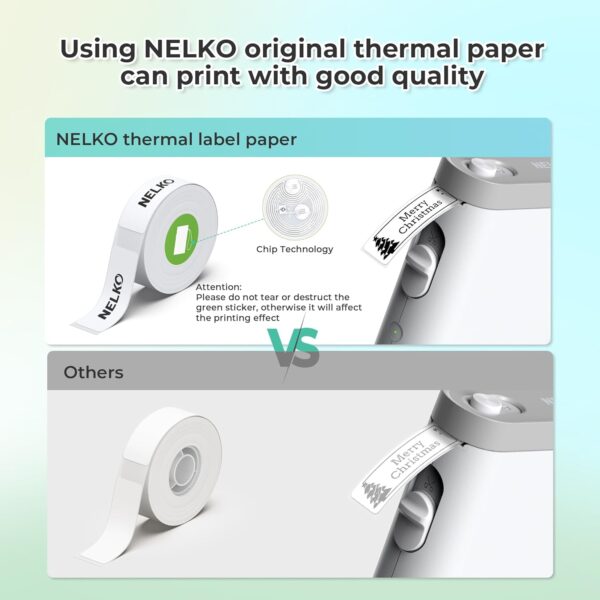 Nelko Label Maker Machine with Tape, P21 Bluetooth Label Printer, Wireless Mini Label Makers with Multiple Templates for Organizing Office Home, White - Image 9