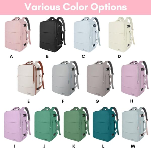 Taygeer Travel Backpack for Women, Carry On Backpack with USB Charging Port & Shoe Pouch, TSA 15.6inch Laptop Mochila Flight Approved, Nurse Bag Casual Daypack for Weekender Business Hiking, Pink - Image 3