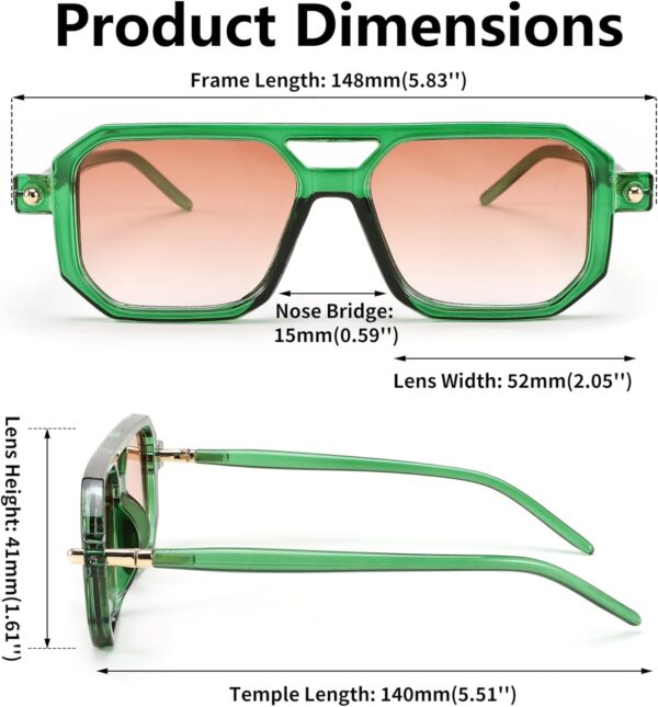 FEISEDY Vintage Square 70s Flat Aviator Sunglasses Women Men Classic Retro Stylish Frame UV400 Sunglasses B2622 - Image 8