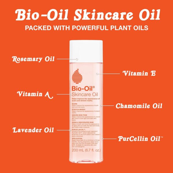 Bio-Oil Skincare Body Oil Serum, Face and Body Moisturizer with Vitamin E & A, for Scars, Stretch Marks, Sensitive Skin, All Skin Types, Dermatologist Recommended, Non-Comedogenic, 6.7 Oz - Image 7