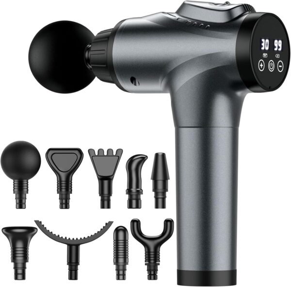 Massage Gun, Muscle Massage Gun for Athletes Handheld Electric Deep Tissue Back Massager, Percussion Massage Device for Pain Relief with 30 Speed Levels 9 Heads,Father's Day Gifts - Image 2