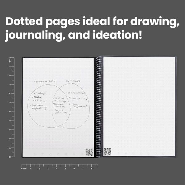 Rocketbook Core Reusable Spiral Notebook, Letter Size 8.5x11, Black - Dotted Pages, App-Connected, Erasable, Durable Cover, Ideal for School, Work, and Creative Projects - Image 6