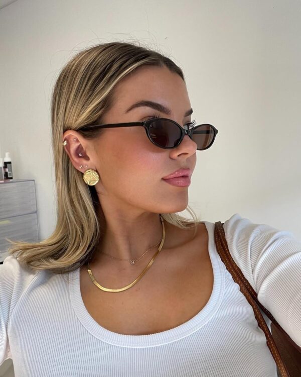 Retro Oval Sunglasses for Women Chic Cat Eye 90s Sunnies Lightweight Narrow Shades Trendy UV protection Sun Glasses - Image 7