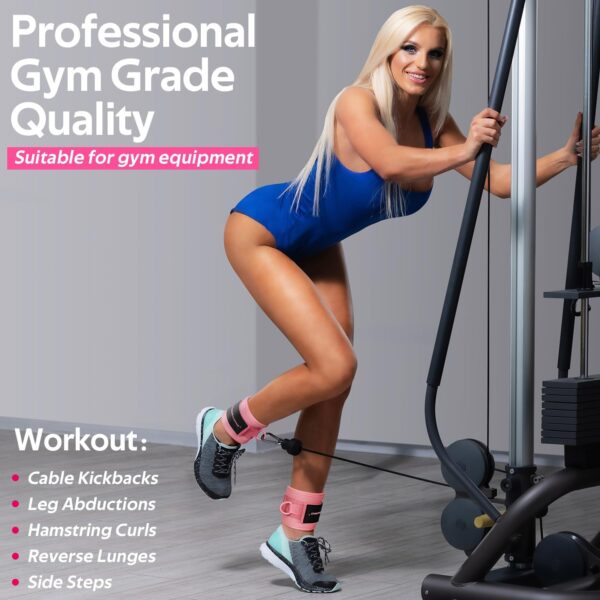Ankle Resistance Bands, Ankle Bands for Working Out with Cuffs, Ankle Resistance Band, Glutes Workout Equipment, Butt Exercise Equipment for Women Legs and Glutes - Image 5