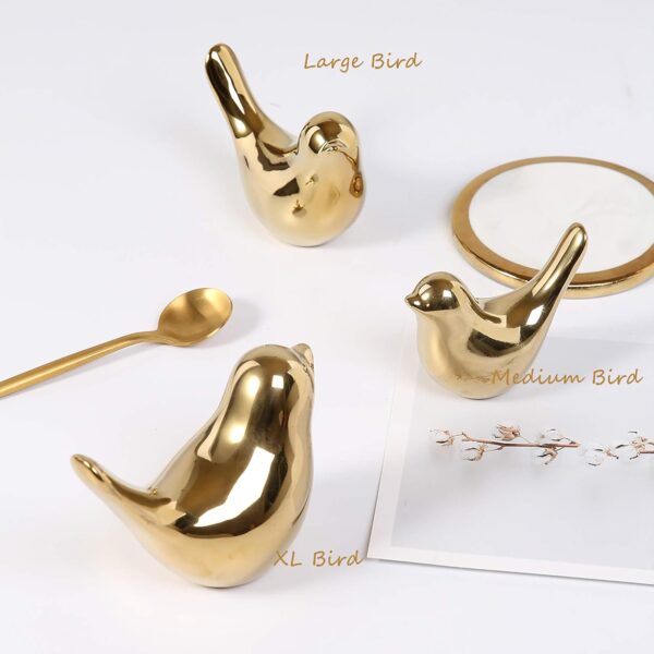 FANTESTICRYAN Small Birds Statues Gold Home Decor Modern Style Figurine Decorative Ornaments for Living Room, Bedroom, Office Desktop, Cabinets - Image 6